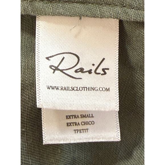 Rails Collins Sage Green Utility Linen Blend Long Sleeves Fall Jacket Size XS - Picture 8 of 10